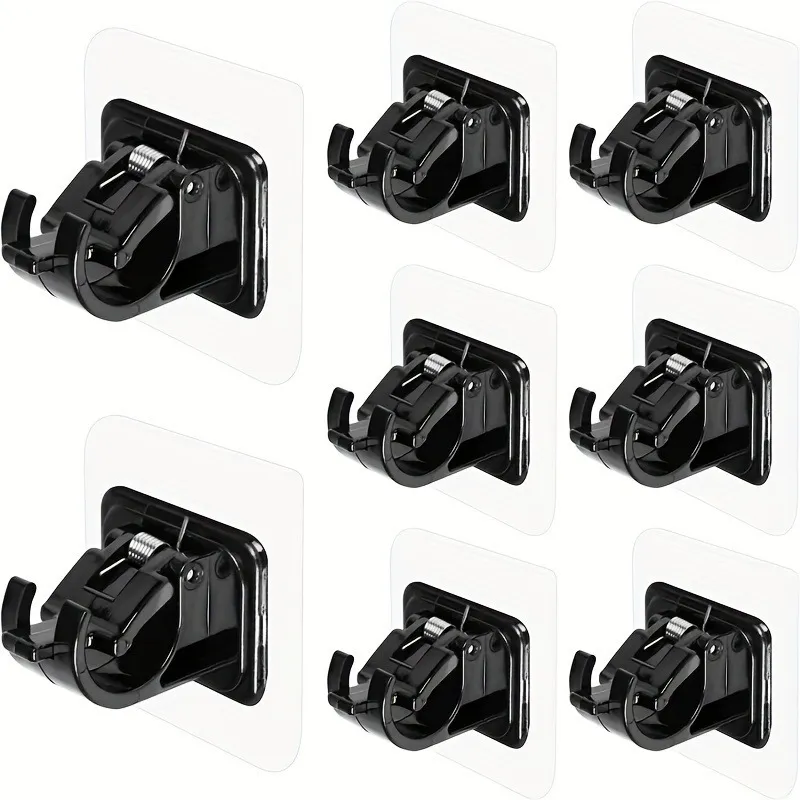No-Drill Adhesive Curtain Rod Brackets – Self-Adhesive Wall Mount Clips for Curtains, Shower & Towel Rods, Damage-Free Stick-On Holders for Home, Apartment, Bathroom & Kitchen